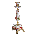 Подсвечник с цветочной росписью из фарфора с бронзовыми элементами Eden Garden варинант исполнения - 2 | Loft Concept в Тюмени