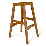 Барный стул со спинкой на 4-х деревянных ножках Сиреневый Велюр Ava Charm варинант исполнения - 4 | Loft Concept в Тюмени