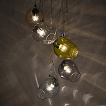 Люстра каскадная с 5-ю разноцветными стеклянными плафонами Kaleido варинант исполнения - 4 | Loft Concept в Тюмени