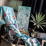 Постер на холсте в стиле шинуазри Chinoiserie Bridge in the garden Poster варинант исполнения - 2 | Loft Concept в Тюмени