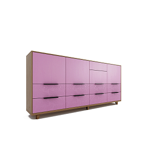 Комод длинный розовый с орнаментом Brian