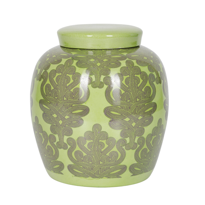 Банка с крышкой Porcelain Malachite Jar Зеленый в Тюмени | Loft Concept 