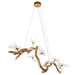 Люстра подвесная линейная с прозрачными стеклянными птичками на ветвях Serip Voa варинант исполнения - 4 | Loft Concept в Тюмени