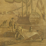 Обои ручная роспись Views of Italy Sepia варинант исполнения - 2 | Loft Concept в Тюмени