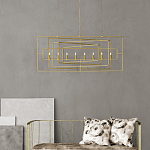 Люстра золотая из пересекающихся прямоугольных элементов Thin Intersecting Rectangles варинант исполнения - 3 | Loft Concept в Тюмени