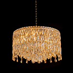 Люстра круглая с хрустальными подвесками на золотистом каркасе Roul Crystal Light варинант исполнения - 3 | Loft Concept в Тюмени