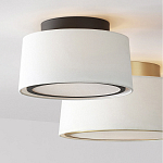 Потолочный светильник с круглым хлопковым абажуром Frosted Diffuser варинант исполнения - 2 | Loft Concept в Тюмени