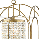 Люстра золотая с внутренним цилиндром из хрустальных бусин Romantic Lantern варинант исполнения - 1 | Loft Concept в Тюмени