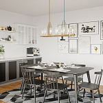 Люстра прямоугольная цвета латунь с прозрачными рифлеными цилиндрическими плафонами Kichler варинант исполнения - 8 | Loft Concept в Тюмени