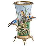 Ваза из фарфора с птицами на бронзовой ветке Garden of Eden варинант исполнения - 1 | Loft Concept в Тюмени