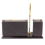 Настольный письменный набор из мрамора с часами и ручкой Marble Accessory варинант исполнения - 3 | Loft Concept в Тюмени