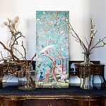 Постер на холсте в стиле шинуазри с изображением сада Chinoiserie Gazebo in the Imperial Garden Poster варинант исполнения - 4 | Loft Concept в Тюмени