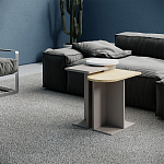 Стол журнальный бежево-серый из 3-х частей со столешницами в виде геометрических элементов MUND SIDE TABLE LIGHT MOCHA варинант исполнения - 1 | Loft Concept в Тюмени