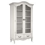 Шкаф книжный белый из массива бука с 5-ю полками и 2-мя ящиками в стиле прованс White Provence варинант исполнения - 1 | Loft Concept в Тюмени