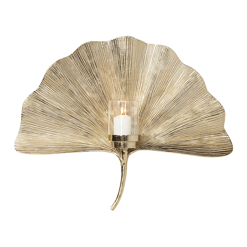 Большой Настенный Подсвечник золотой Лист Пальмы Золотой в Тюмени | Loft Concept 