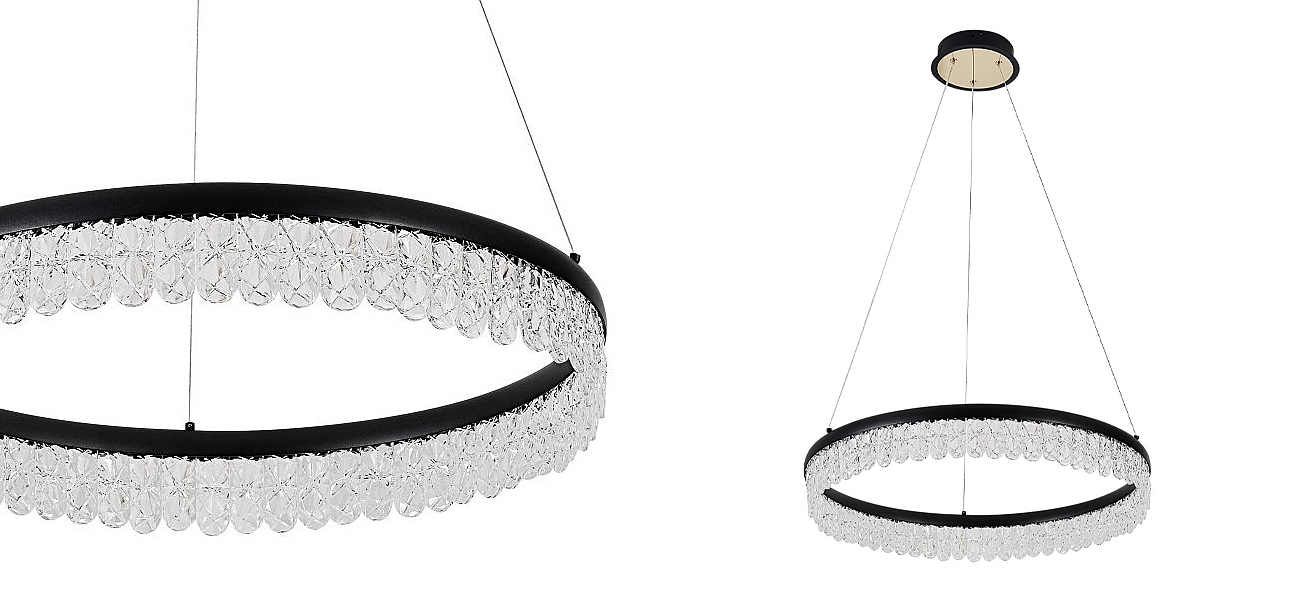 Круглая светодиодная люстра Pettico Black Круглая светодиодная люстра Pettico Black - Loft-Concept в Тюмени