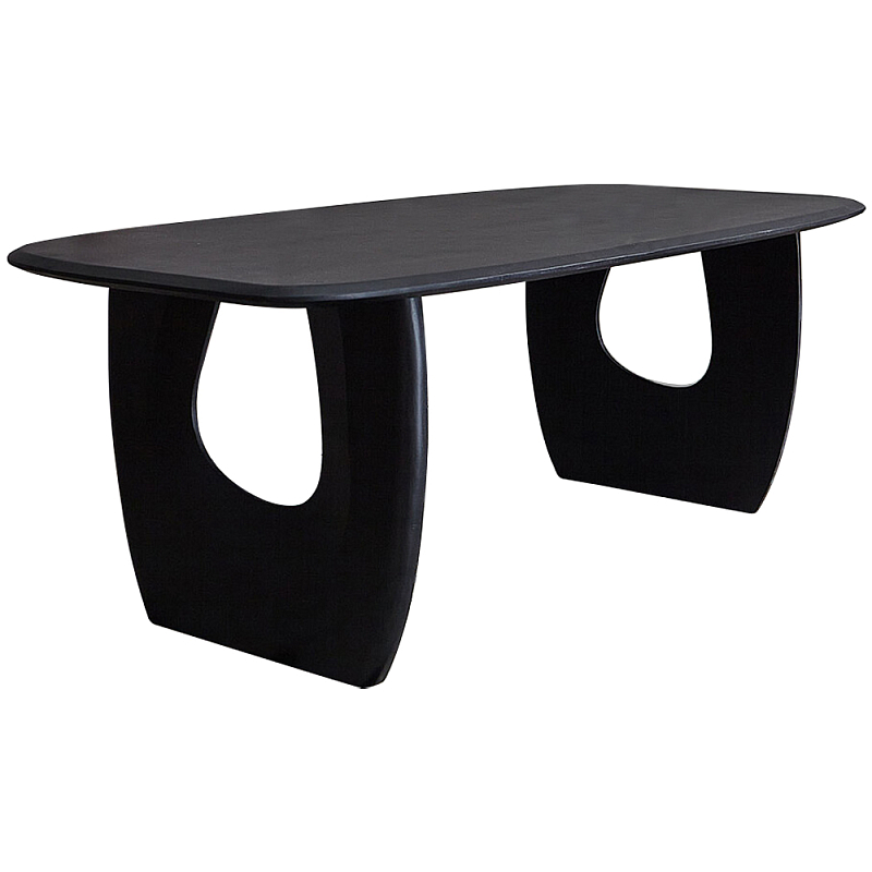 Обеденный стол из массива акации Veras Black Dining Table Черный Обеденный стол из массива акации Veras Black Dining Table Черный в Тюмени | Loft Concept