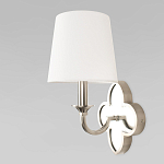 Бра с белым текстильным абажуром и декоративным основанием в виде четырехлистника с зеркальной вставкой Vitorino варинант исполнения - 20 | Loft Concept в Тюмени