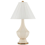 Настольная лампа с фактурным конусовидным абажуром и кожаным каркасом Malifis варинант исполнения - 4 | Loft Concept в Тюмени