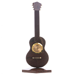 Часы настольные в виде гитары из натурального камня Обсидиан Stone Clock варинант исполнения - 3 | Loft Concept в Тюмени