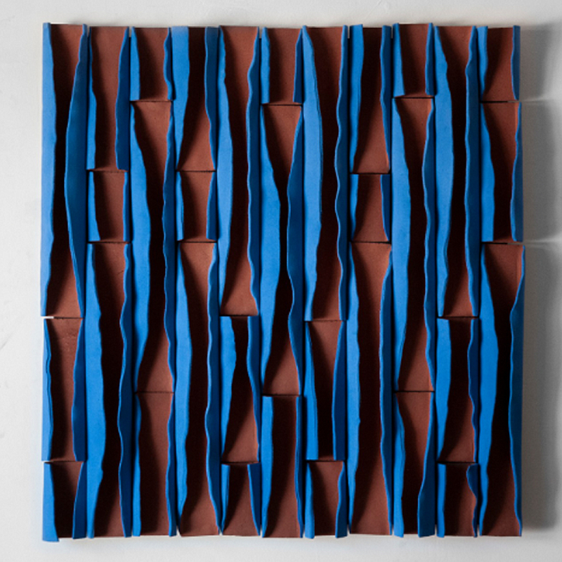 Объемное фактурное панно Metropolis Terracotta and Blue Синий Терракотовый в Тюмени | Loft Concept 