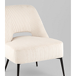 Кресло лаунж Бостон велюр рельефный молочный на черных ножках варинант исполнения - 2 | Loft Concept в Тюмени