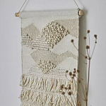 Панно из шерсти и хлопка с узором Beige Calista Serene варинант исполнения - 6 | Loft Concept в Тюмени