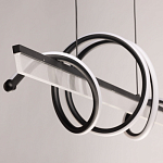 Люстра линейная черного цвета с волнообразным металлическим элементом Luke Lampco Tracer Lamp варинант исполнения - 7 | Loft Concept в Тюмени