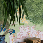 Обои ручная роспись Dandaka Glades Original colourway on painted Xuan paper варинант исполнения - 2 | Loft Concept в Тюмени