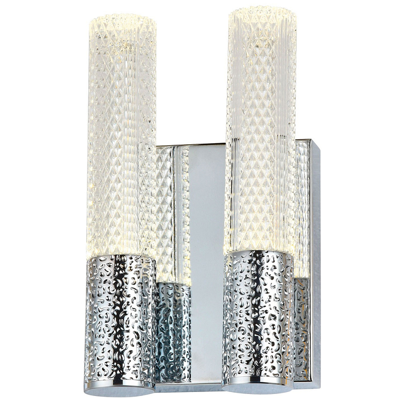 Бра с двумя плафонами Dew Drops Tube Duo Chrome Wall Lamp Прозрачный Хром Бра с двумя плафонами Dew Drops Tube Duo Chrome Wall Lamp Прозрачный Хром в Тюмени | Loft Concept