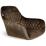 Барный стул со спинкой и подлокотниками на 4-х черных ножках Douglas Rhombus Коричневый Велюр варинант исполнения - 2 | Loft Concept в Тюмени