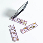 Подставка для телефона из эпоксидной смолы с цветами розовая Epoxy Flowers Phone Stand Pink варинант исполнения - 3 | Loft Concept в Тюмени