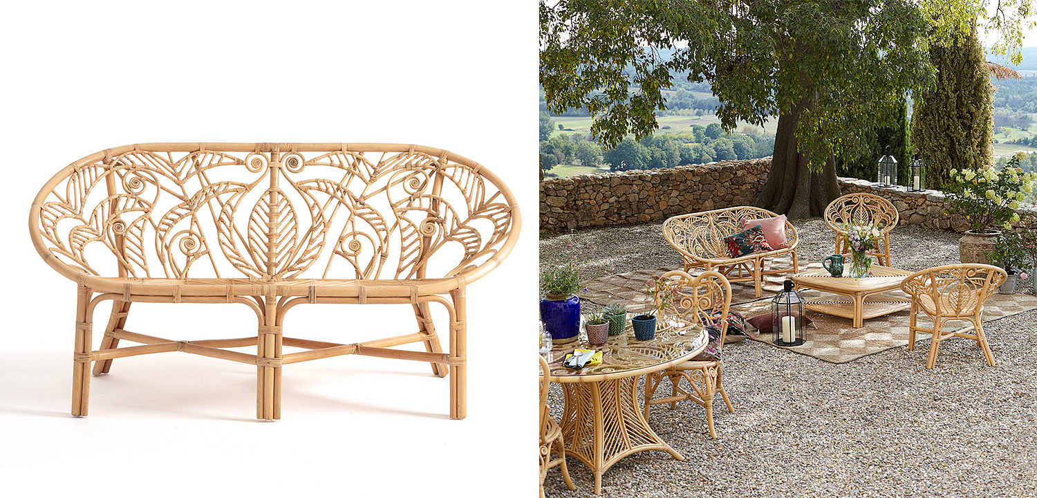 Уличный диван из ротанга Wicker Pattern Sofa Уличный диван из ротанга Wicker Pattern Sofa - Loft-Concept в Тюмени