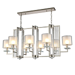 Люстра прямоугольной формы с 8-ю цилиндрическими плафонами из стекла Laurent варинант исполнения - 2 | Loft Concept в Тюмени