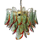 Люстра стеклянная с зелеными лепестками Green Leaf Fall варинант исполнения - 1 | Loft Concept в Тюмени