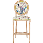 Барный стул из массива бука с изображением птиц и цветов  Beige Green Chinoiserie Garden Chair варинант исполнения - 1 | Loft Concept в Тюмени