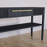 Дизайнерская Консоль с полкой и ящиком Primo Черный дуб варинант исполнения - 3 | Loft Concept в Тюмени