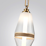 Подвесной светильник со стеклянным плафоном и декоративной вставкой из текстурного камня Tectona  варинант исполнения - 5 | Loft Concept в Тюмени