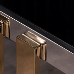 Консоль в современном стиле с черной стекляной столешницей Console with Black Glass варинант исполнения - 2 | Loft Concept в Тюмени