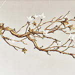 Люстра в виде золотой ветки с цветами Glass Flower Pendant Light варинант исполнения - 7 | Loft Concept в Тюмени