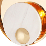 Бра с круглым плафоном из белого мрамора и золотистым металлическим обрамлением  Ginger & Jagger варинант исполнения - 2 | Loft Concept в Тюмени