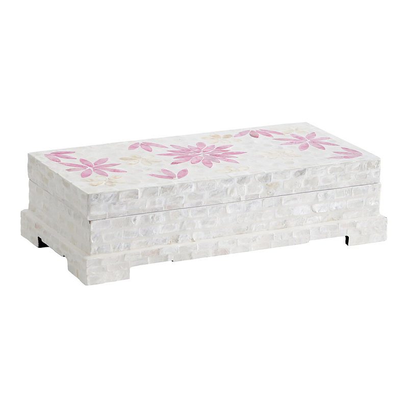 Шкатулка Oceane Bone Inlay White Белый Розовый Шкатулка Oceane Bone Inlay White Белый Розовый в Тюмени | Loft Concept