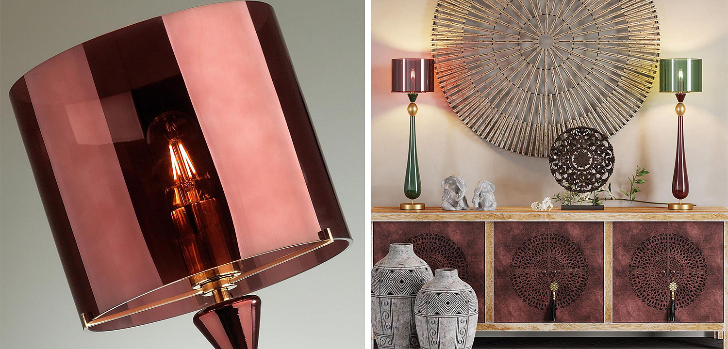 Настольная лампа Roser Burgundy Table Lamp Настольная лампа Roser Burgundy Table Lamp - Loft-Concept в Тюмени