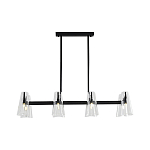 Люстра светодиодная с 8-ю прозрачными плафонами из акрила и стали Glass Cylinder Black варинант исполнения - 4 | Loft Concept в Тюмени