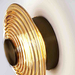 Бра с рельефным круглым плафоном янтарного цвета Savio Glass Disc Light варинант исполнения - 2 | Loft Concept в Тюмени