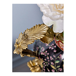 Ваза из фарфора черная с цветочной росписью и бронзовыми элементами Spring Garden варинант исполнения - 4 | Loft Concept в Тюмени