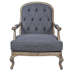 Кресло с пуфом с мягкой обивкой из льна Edward Armchair grey варинант исполнения - 1 | Loft Concept в Тюмени