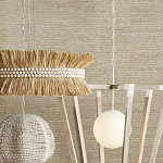 Подвесной светильник в форме купола с декором из круглых деревянных бусин White Wooden Beads Chandelier варинант исполнения - 5 | Loft Concept в Тюмени