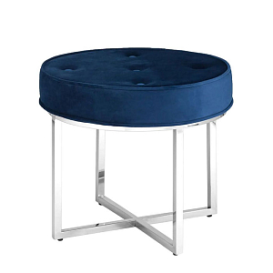 Пуф синий велюр Neoclassic Crossroads Silver