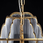 Люстра прямоугольная на цепях с прозрачными трубками и волнистым краем Nembus варинант исполнения - 10 | Loft Concept в Тюмени